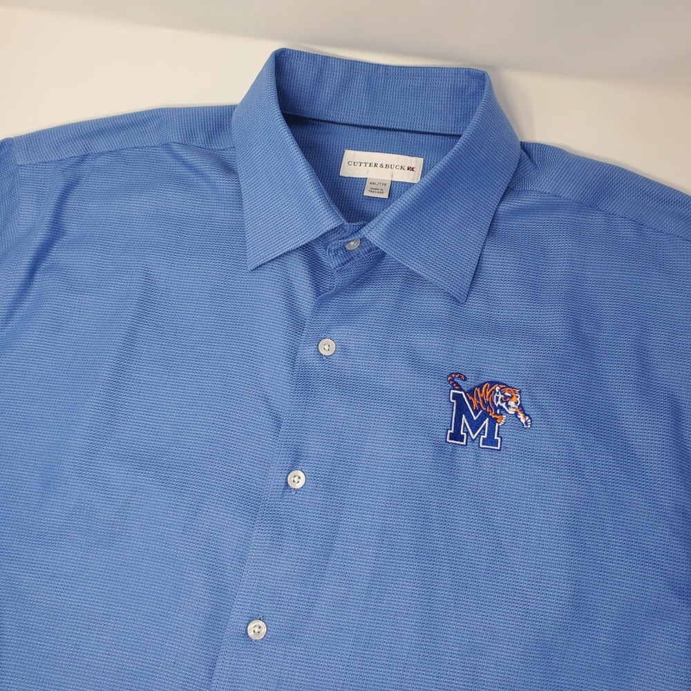 Memphis Tigers Cutter & Buck Shirt Mens XXL Blue Long Sleeve MCW01620